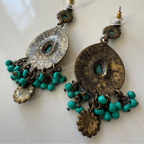 Brass Bohemian Teardrop Earring - Picture 8 of 8